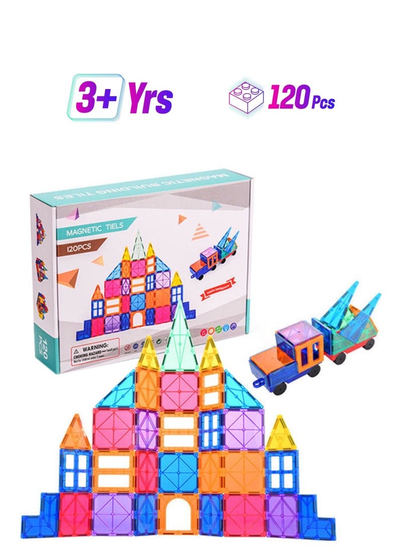 hibobi 1097228 120-Piece Construction Magnetic Blocks Building Toy Set 120 3+ Years  - Image 1