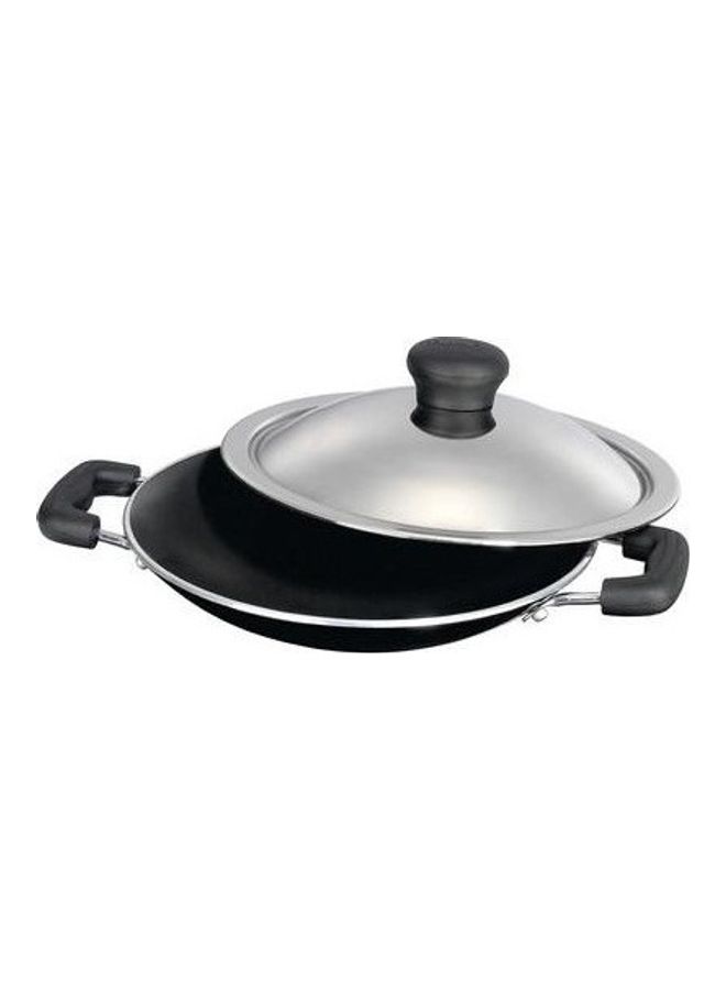 Mithra Non Stick Appam Pan With Lid And Accessories Grey/Black/Silver 22x5x28cm