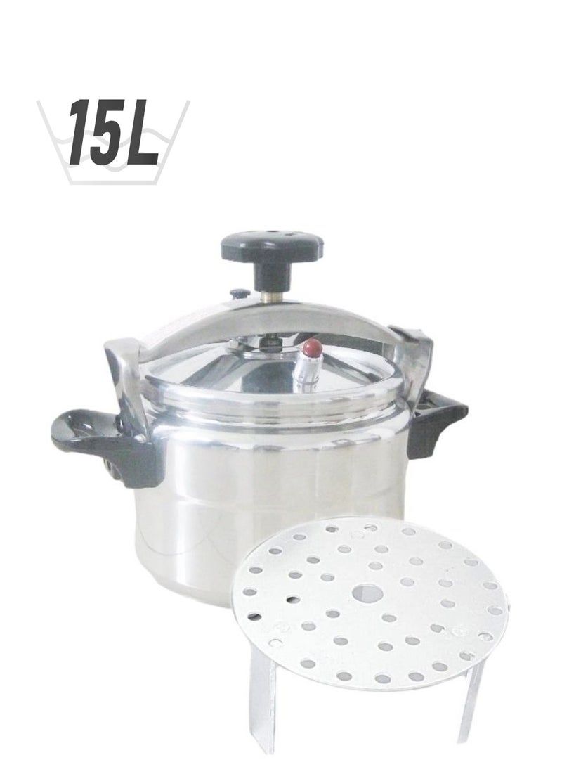 Aluminium Pressure Cooker With Rack 15Liters  - Image 1