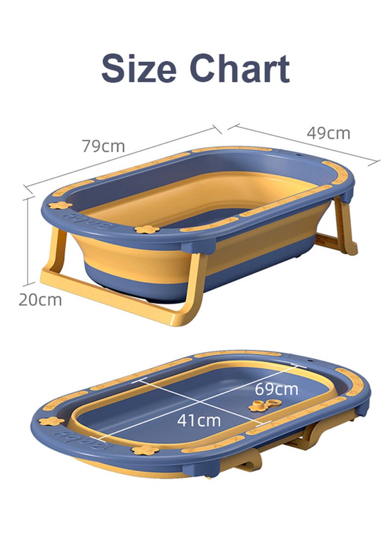 Eazy Kids - Folding Bath Tub For Newborn With Soft Edges, 0-6 Years, Blue - Image 1