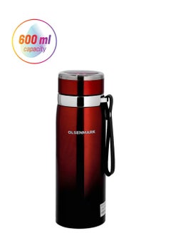 Olsenmark Vacuum Bottle Maroon/Silver 600ml  - Image 1