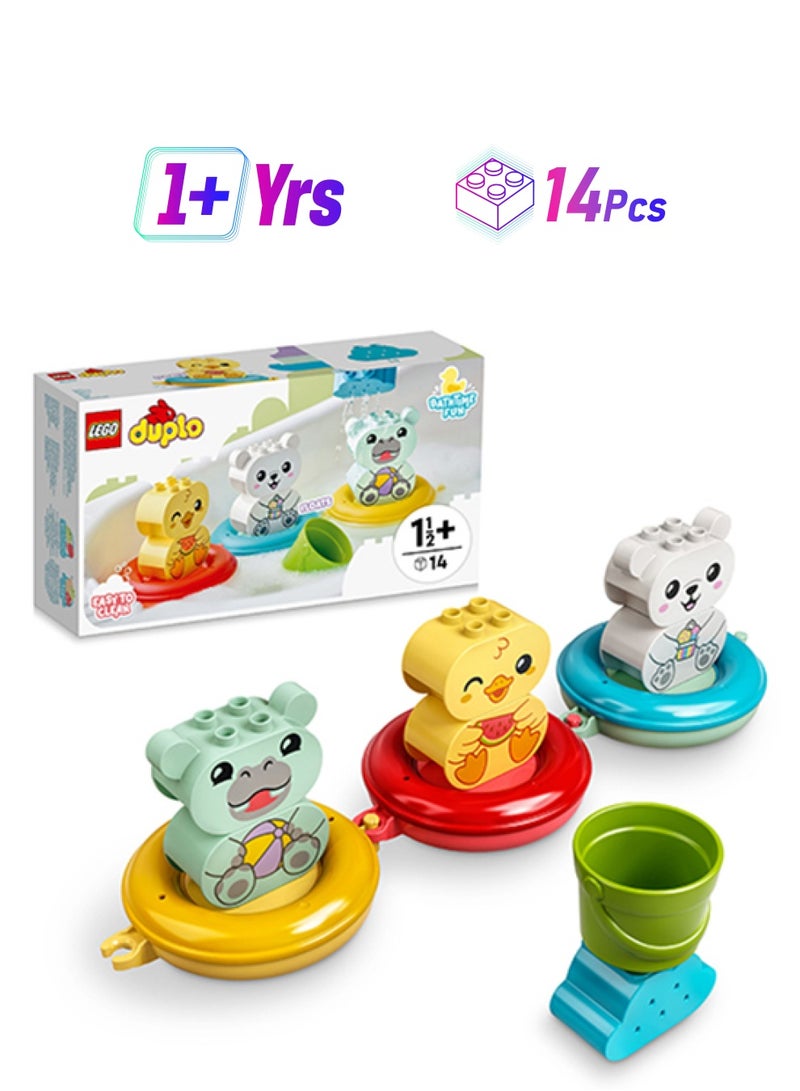 LEGO 6379250 6379250 Lego® Duplo® My First Bath Time Fun: Floating Animal Train 10965 Building Toy; Easy-To-Clean Bath Playset With A Hippo, Polar Bear And Duck; Playful Learning Gift For Preschoolers Aged 18 Months And Up (14 Pieces) 1+ Years 14 1+ Years  - Image 1