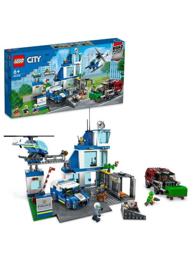 LEGO City Police Station Truck Toy & Helicopter Set 60316 (Age 6+, 668 Pieces) - Image 1