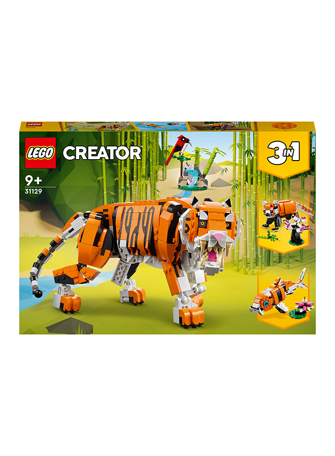 LEGO 6379824 Creator 3In1 Majestic Tiger 31129 Building Kit; Animal Toys For Kids, Featuring A Tiger, Panda And Koi Fish; Creative Gifts For Kids Aged 9+ Who Love Imaginative Play (755 Pieces) 9+ Years