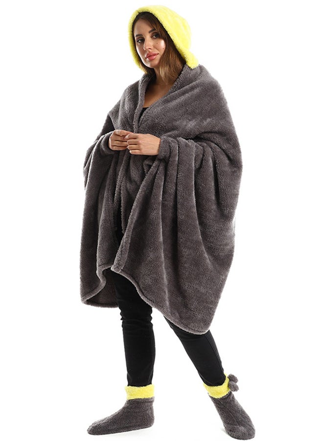 snooze Wearable Blanket Set 3 Pieces Combination Grey/Yellow 130x110cm  - Image 5
