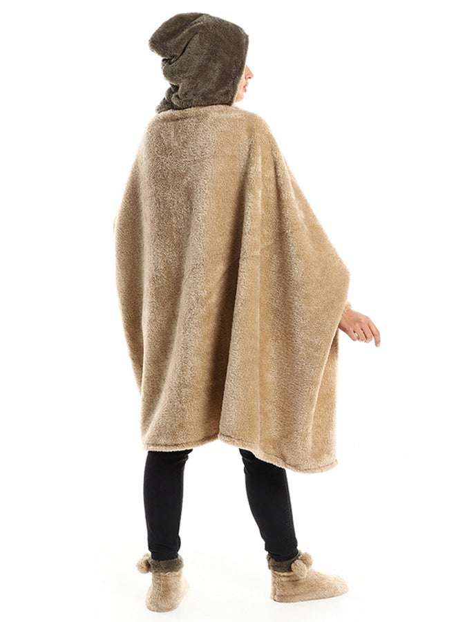 snooze - Wearable Blanket Set 3 Pieces Combination Beige/Dark Green 130x110cm - Image 1