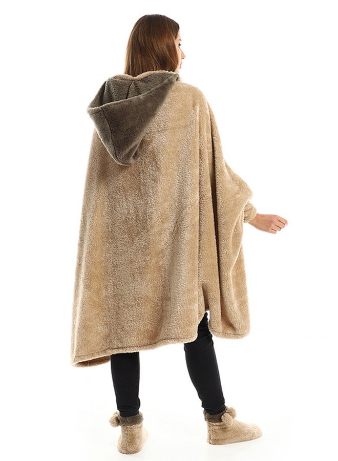 snooze - Wearable Blanket Set 3 Pieces Combination Beige/Dark Green 130x110cm - Image 1
