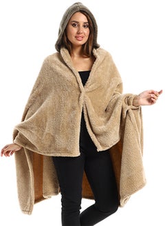 snooze Wearable Blanket Set 2 Pieces Combination Beige/Dark Green 130x110cm  - Image 1