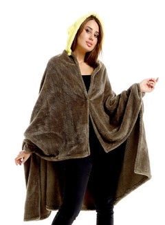 snooze Wearable Blanket Set 2 Pieces Combination Dark Green/Yellow 130x110cm  - Image 2