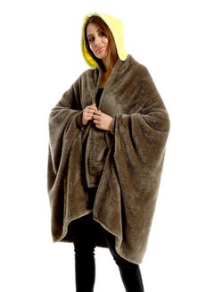 snooze Wearable Blanket Set 2 Pieces Combination Dark Green/Yellow 130x110cm  - Image 4