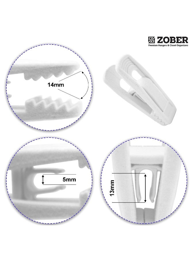 ZOBER Velvet Hanger Clips Cloth Pegs Finger Flocked Clips Best With Thin Velvet Hangers Strong And Durable 20 Pack White Natural Wood Natural Wood - Image 2