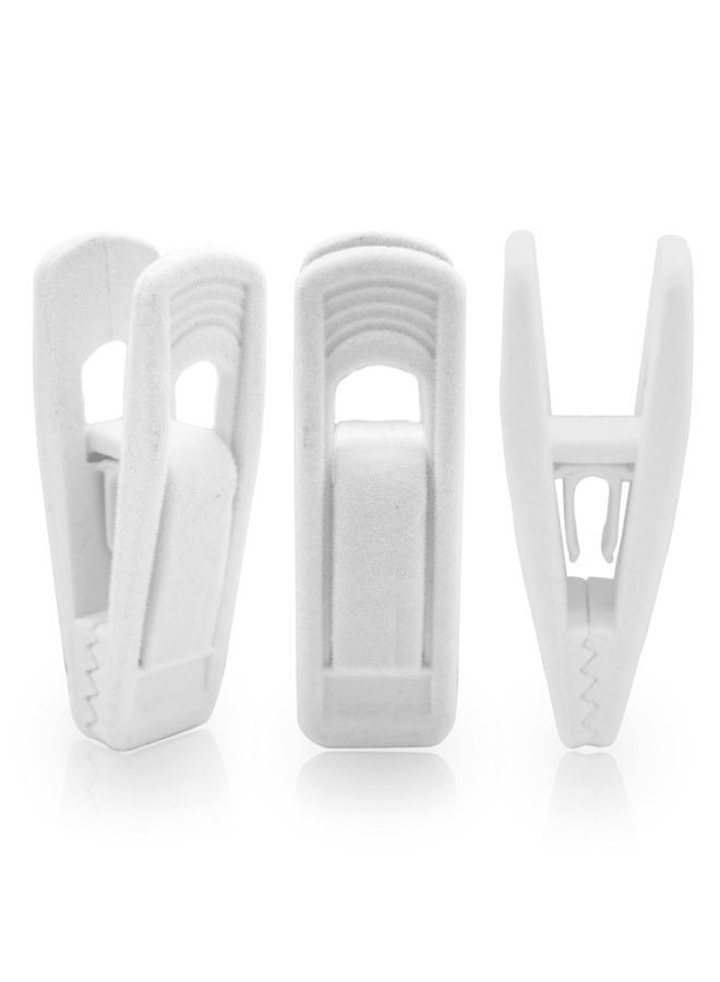 ZOBER Velvet Hanger Clips Cloth Pegs Finger Flocked Clips Best With Thin Velvet Hangers Strong And Durable 20 Pack White Natural Wood Natural Wood - Image 4