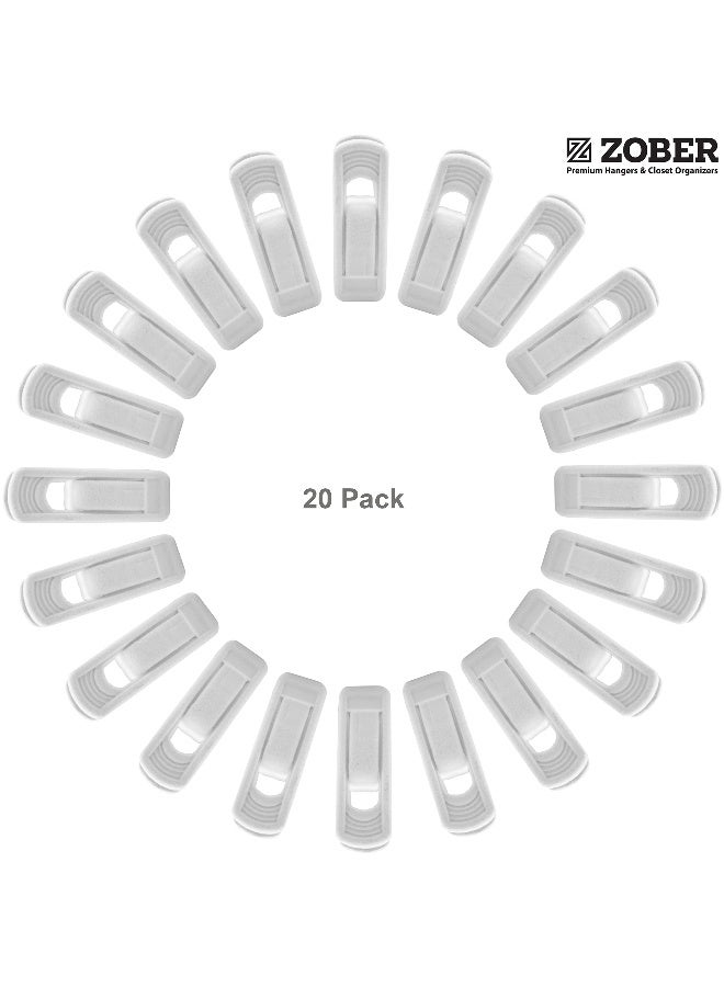ZOBER Velvet Hanger Clips Cloth Pegs Finger Flocked Clips Best With Thin Velvet Hangers Strong And Durable 20 Pack White Natural Wood Natural Wood - Image 5