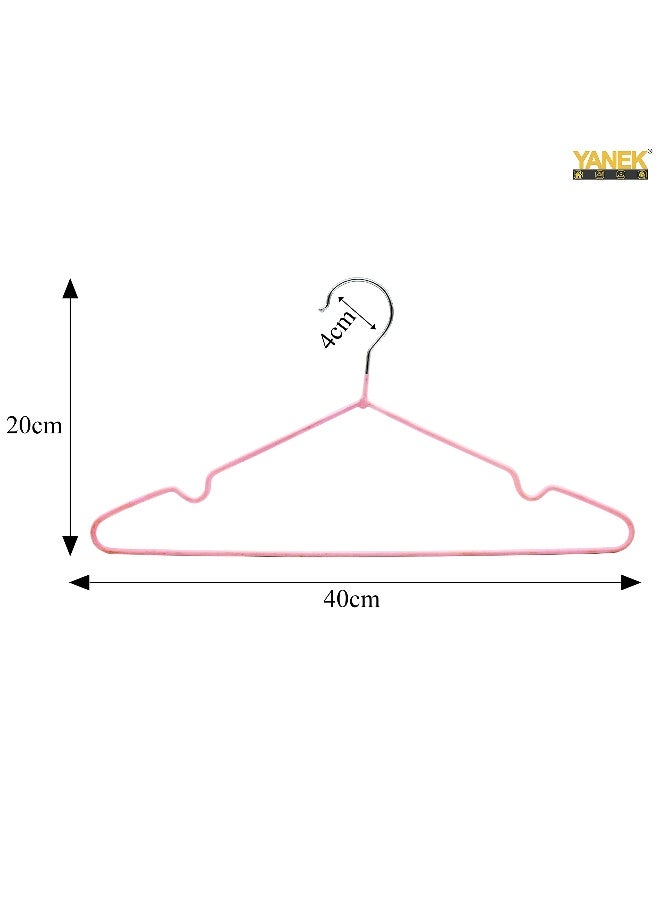 YANEK Metal Hangers For Shirt Coat Trousers Strong Anti Slip And Space Saving Rubber Coated 40 Cm Pink 100 Blue 40cm  - Image 5