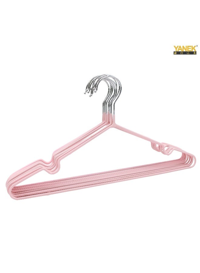 YANEK Metal Hangers For Shirt Coat Trousers Strong Anti Slip And Space Saving Rubber Coated 40 Cm Pink 100 Blue 40cm  - Image 3