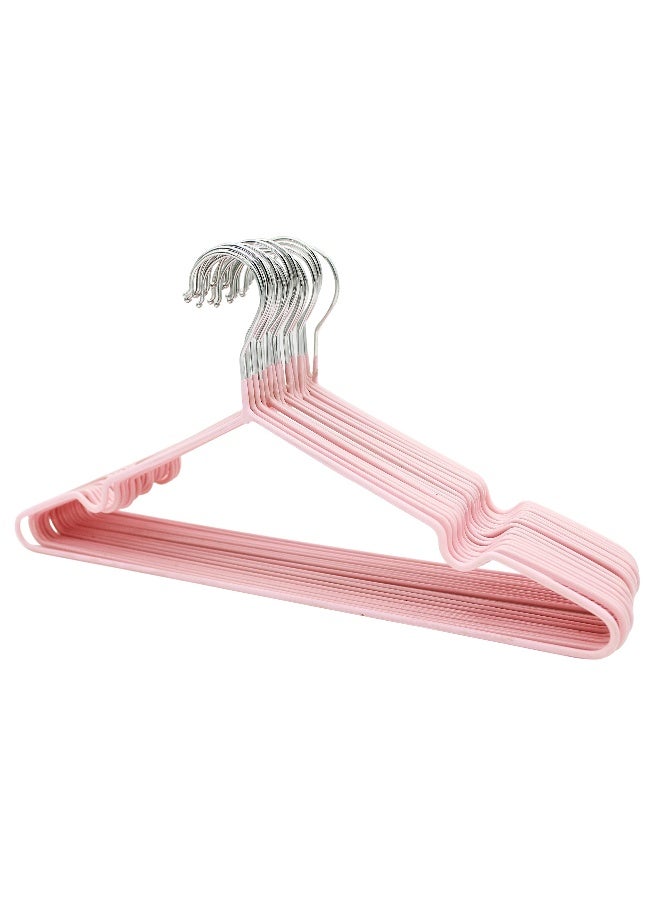 YANEK Metal Hangers For Shirt Coat Trousers Strong Anti Slip And Space Saving Rubber Coated 40 Cm Pink 30 Blue 40cm  - Image 3