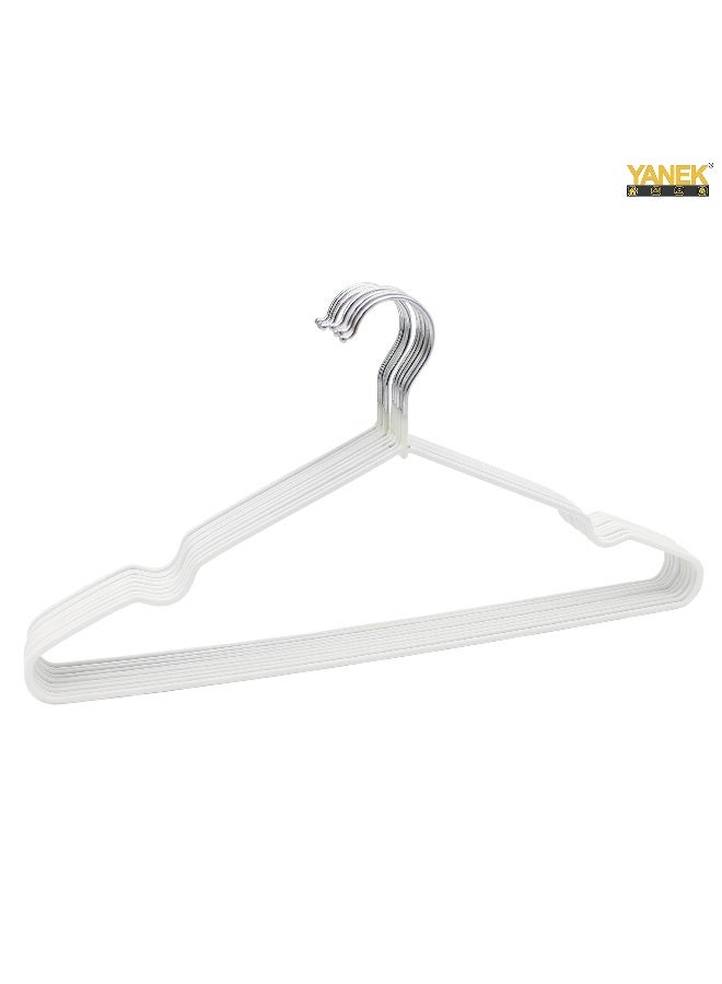 YANEK - Yanek Metal Hangers | For Shirt, Coat, Trousers | Strong, Anti Slip & Space Saving | Rubber Coated, 40 Cm (White, 100) Black 40cm - Image 1