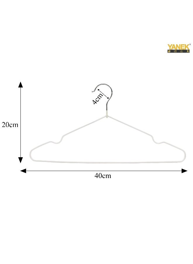 YANEK - Yanek Metal Hangers | For Shirt, Coat, Trousers | Strong, Anti Slip & Space Saving | Rubber Coated, 40 Cm (White, 100) Black 40cm - Image 1