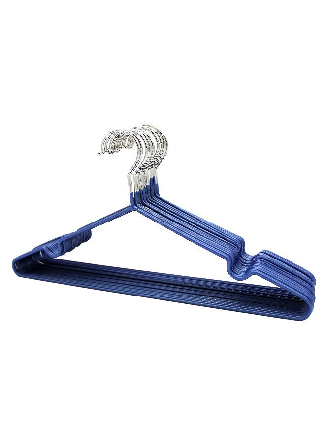 YANEK - Metal Hangers For Shirt Coat Trousers Strong Anti Slip And Space Saving Rubber Coated 40 Cm Blue 100 White 40cm - Image 1