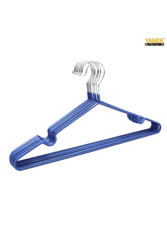 YANEK Metal Hangers For Shirt Coat Trousers Strong Anti Slip And Space Saving Rubber Coated 40 Cm Blue 50 Pink 40cm  - Image 5