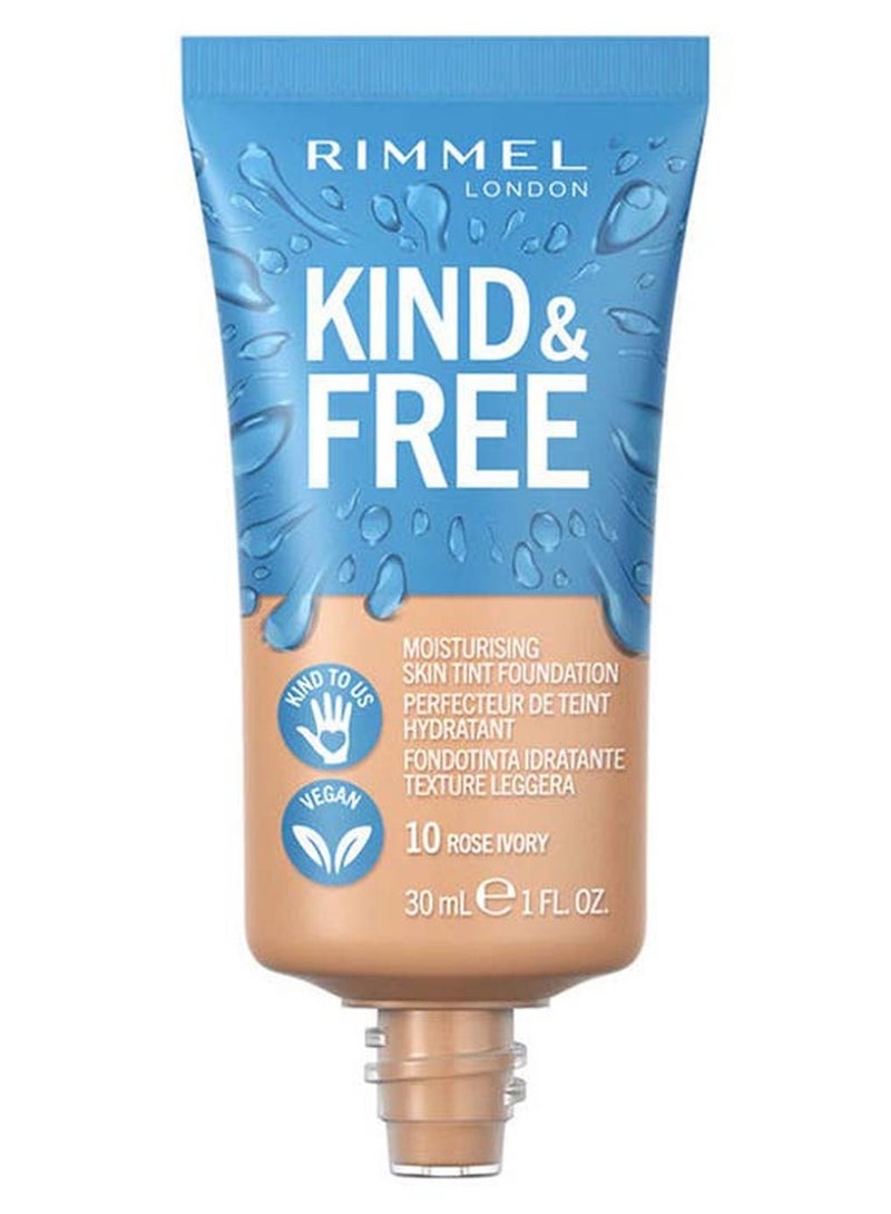 RIMMEL LONDON Kind & Free Skin Tint Moisturising Foundation 10 Rose Ivory - Image 1