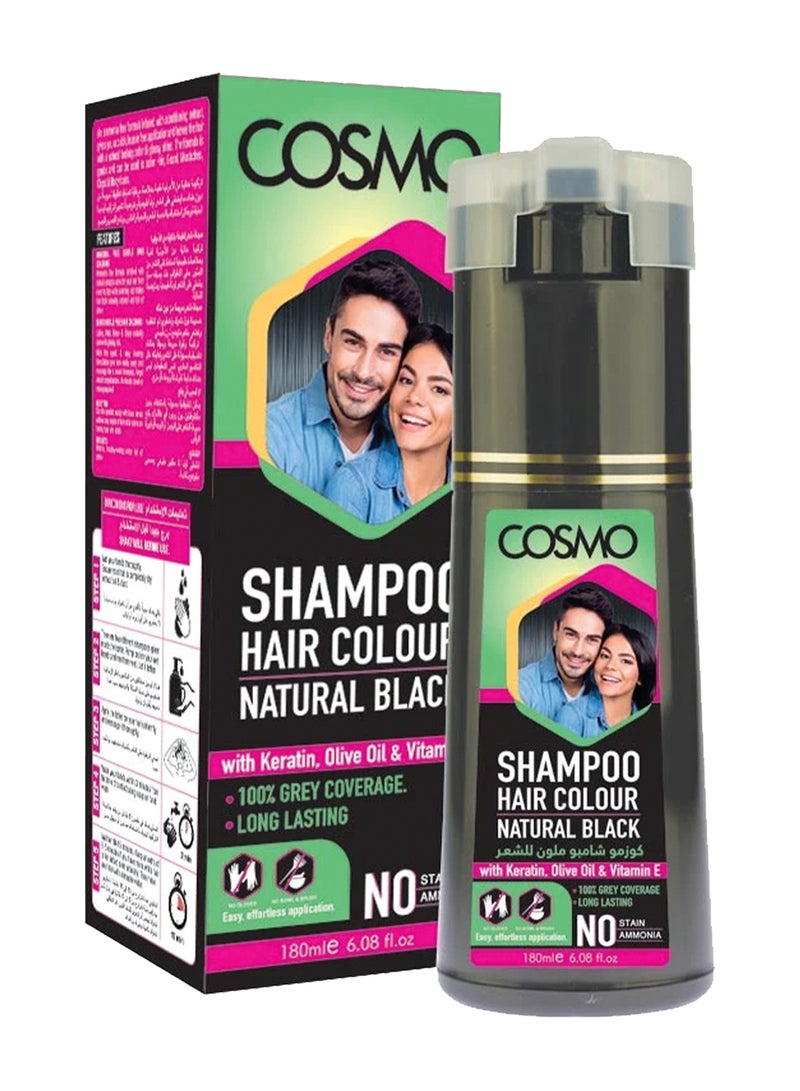 COSMO Shampoo Hair Colour Natural Black 180ml 