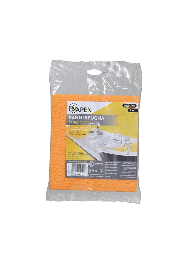 APEX - Sponge cloths - Synthetic Sponge-Cloths, Super Absorbent and Durable 3 Pcs Assorted 17x16cm - Image 1