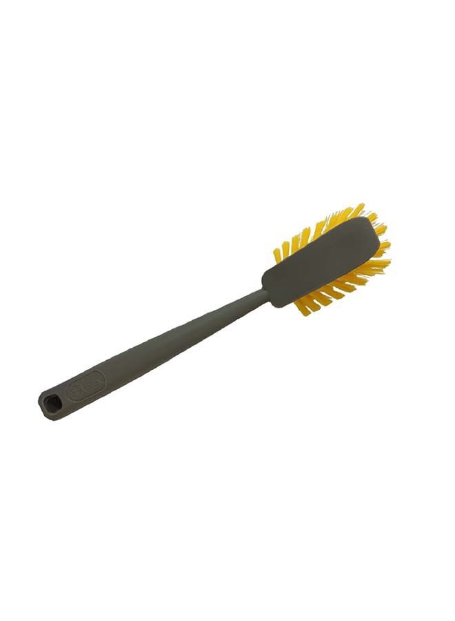 APEX - Dish Brush - High Quality Non-scratch bristles, Durable, Comfortable Grip, Self Standing Handle and Easy to Use Yellow/Grey 27x6.5x6.5cm - Image 1