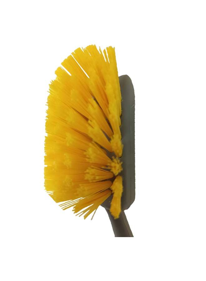 APEX - Dish Brush - High Quality Non-scratch bristles, Durable, Comfortable Grip, Self Standing Handle and Easy to Use Yellow/Grey 27x6.5x6.5cm - Image 1