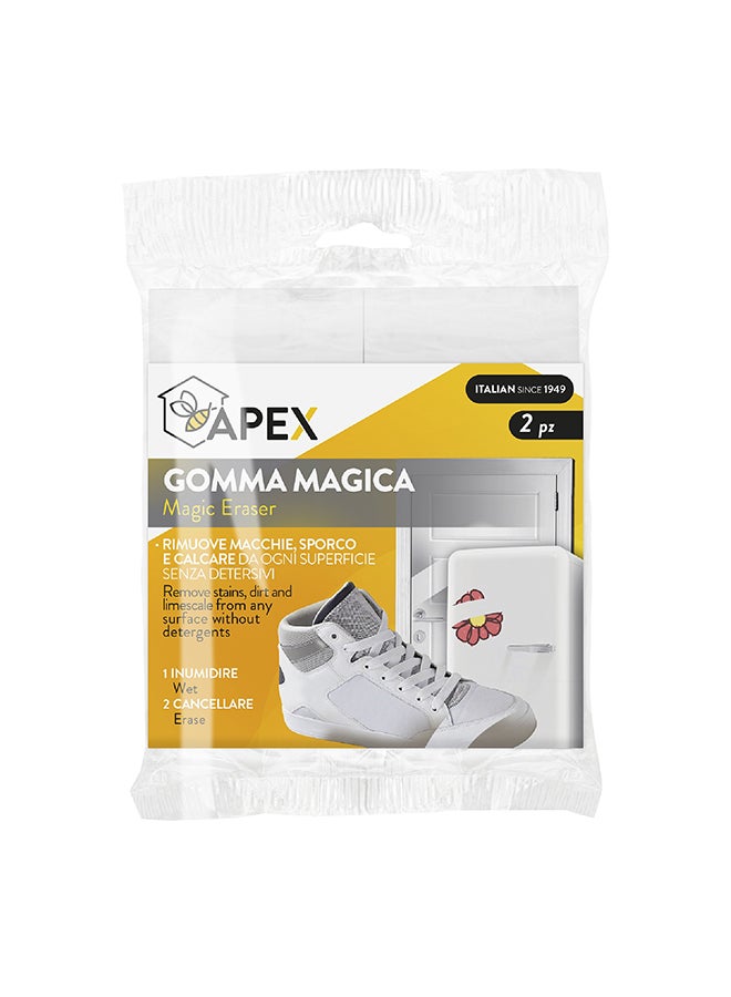 APEX 2-Piece Magic Eraser Sponges White 5x11x3cm  - Image 1