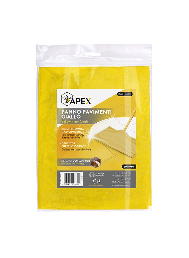 APEX - Yellow Floor Cloth - Multipurpose synthetic floor cloth, Long-Lasting, Efficient, Delicate and Super Absorbent Yellow 60x40cm - Image 1