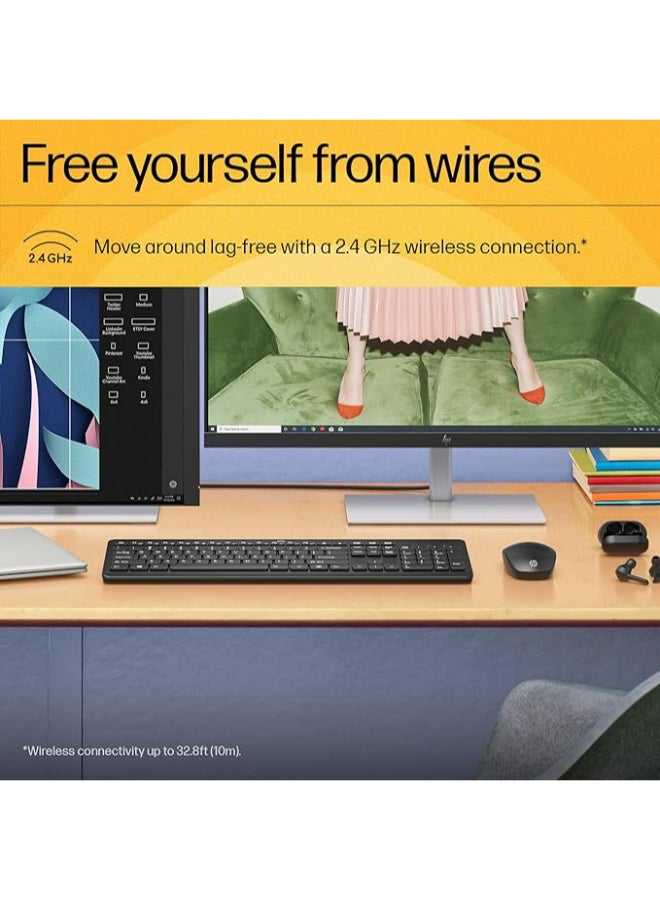 HP - 230 Wireless Keyboard and Mouse Combo Set, 1600 Dpi, English, 18H24AA#ABV Black - Image 1