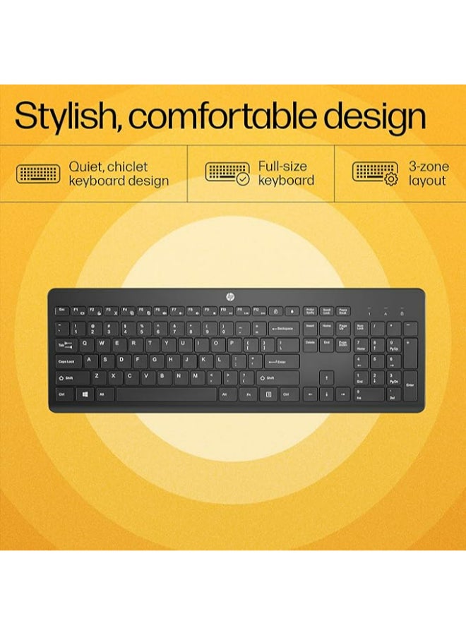HP - 230 Wireless Keyboard and Mouse Combo Set, 1600 Dpi, English, 18H24AA#ABV Black - Image 1