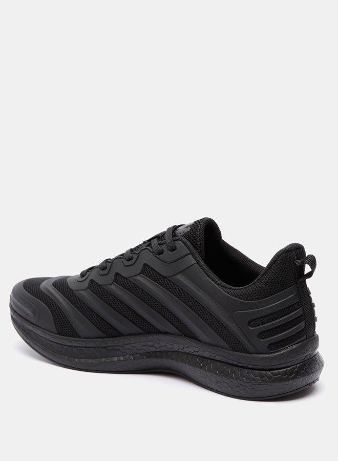 Kappa Men's Textured Sneakers with Lace-Up Closure Black - Image 4