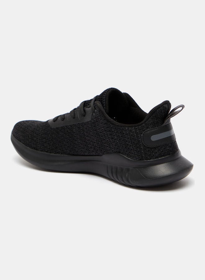 Kappa Men's Textured Lace-Up Walking Shoes Black - Image 2