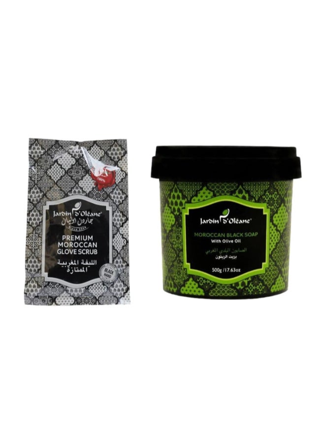 JARDIN D OLEANE Moroccan Soap With Olive Oil & Glove Scrub 500grams  - Image 1