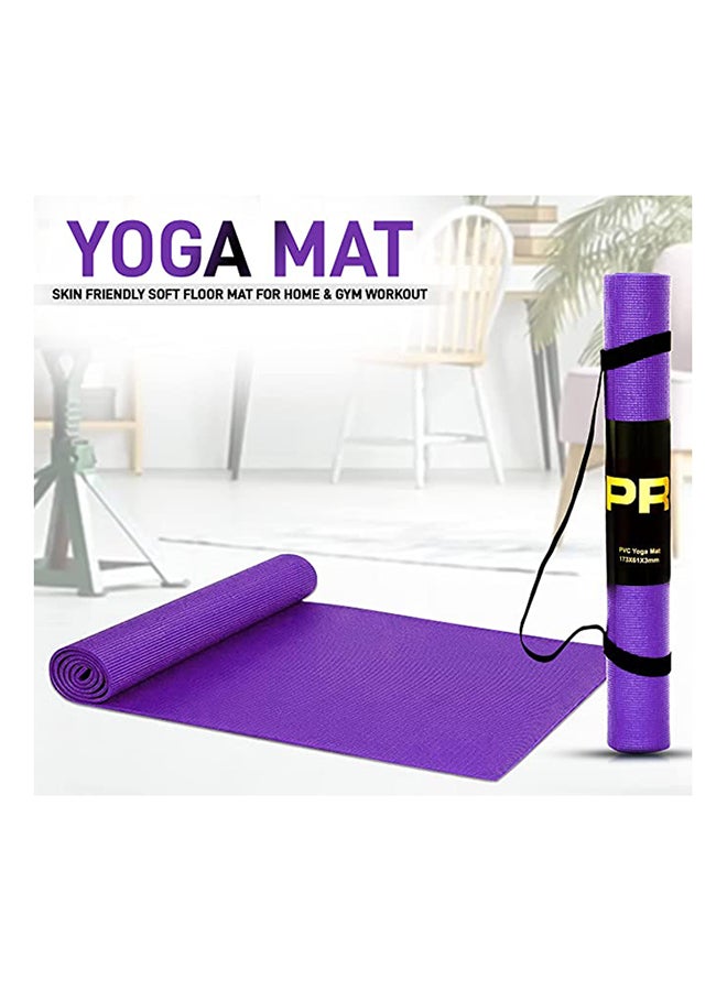 H Pro Yoga Mat with Carrying Strap, Anti-Slip Double Layer Eco Friendly Home/Gym Workout Fitness Exercise Sports Mattress | 3MM - Purple ‎17.3 x 6.1 x 0.3cm - Image 2