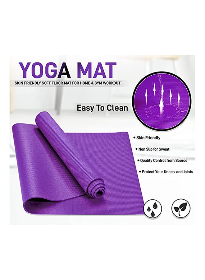 H Pro Yoga Mat with Carrying Strap, Anti-Slip Double Layer Eco Friendly Home/Gym Workout Fitness Exercise Sports Mattress | 3MM - Purple ‎17.3 x 6.1 x 0.3cm - Image 3