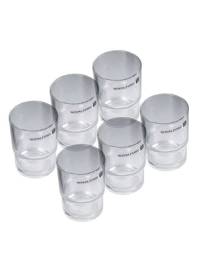 Royalford 226 Ml 6 Pieces Glass Tumbler Set, Premium Quality Glassware, Lead Free Glass, Sturdy And Creative Design, Crystal Clear Construction, Dishwasher Safe, 23 X 13 X 9.8 Cm Clear 226ml  - Image 3