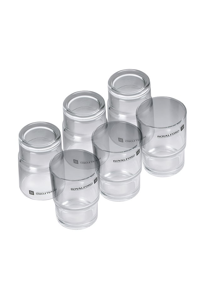Royalford 226 Ml 6 Pieces Glass Tumbler Set, Premium Quality Glassware, Lead Free Glass, Sturdy And Creative Design, Crystal Clear Construction, Dishwasher Safe, 23 X 13 X 9.8 Cm Clear 226ml  - Image 5