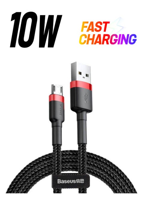 Cafule Micro USB Cable Nylon Braided Fast Quick Charger Cable USB to Micro USB 2.0A Android Charging Cord compatible for Galaxy S7 S6, Note, LG, Nexus, Nokia, PS4 3M Red-Black