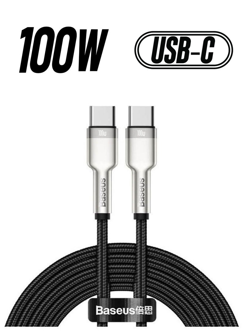 Baseus Cafule Series Metal Data Cable Type-C To Type-C 100W 2M Black - Image 1