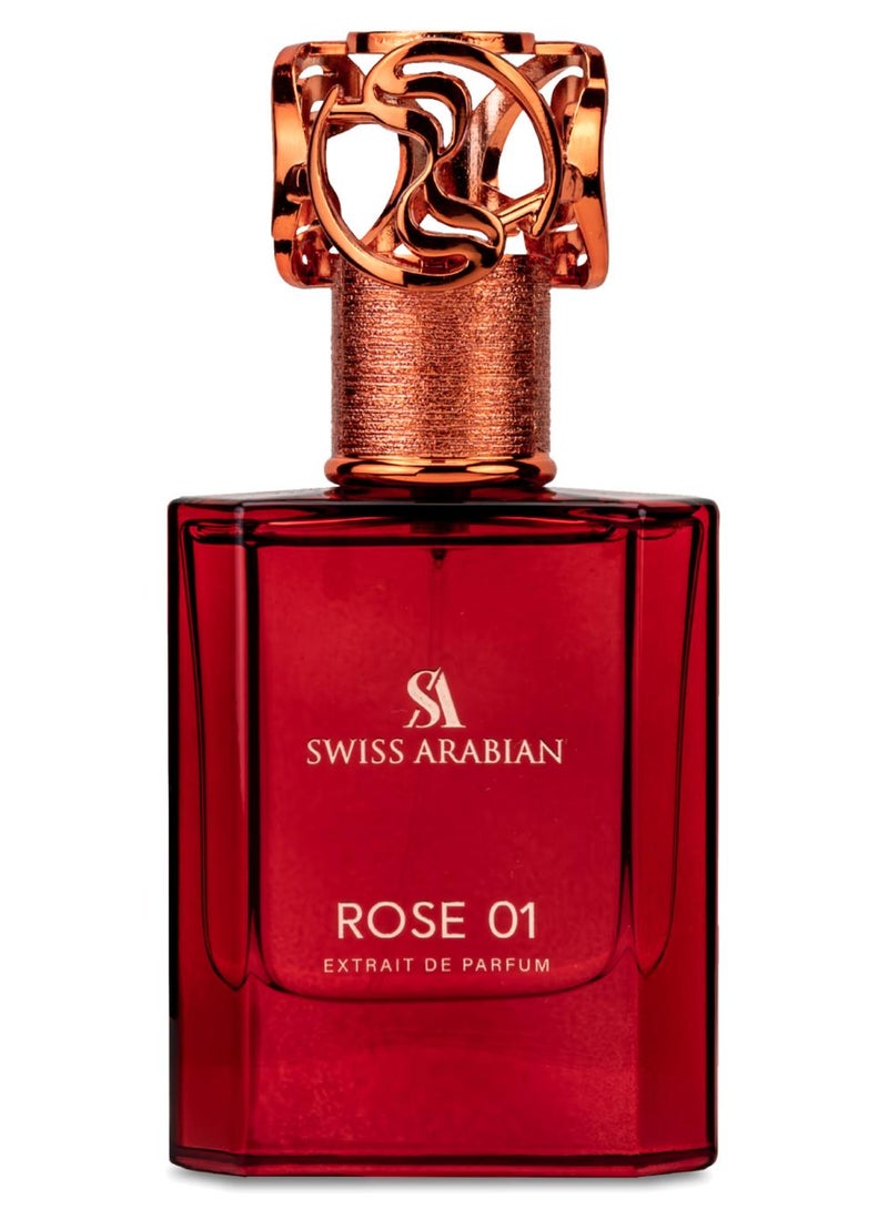 SWISS ARABIAN Rose 01 Extrait De Parfum Premium Quality Perfume, Unisex Fragrance, Rose, Floral, Fruity, Luxurious Blend Perfume For Women And Men 50.0ml - Image 1
