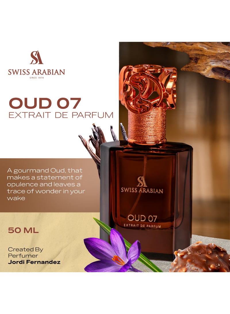 Oud 07 Extrait De Parfum Premium Quality Perfume, Unisex Fragrance, Oud, Gourmand, Luxurious Blend Perfume For Women And Men 50.0ml