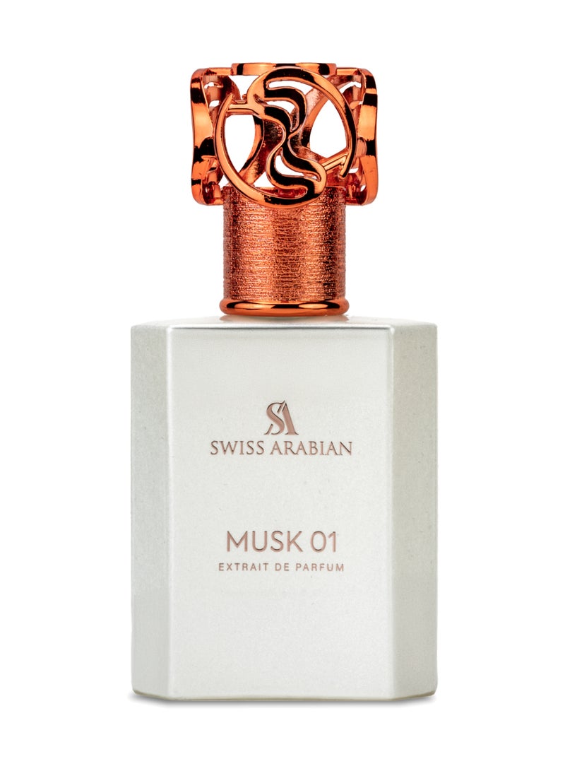 SWISS ARABIAN Musk 01 Extrait De Parfum Premium Quality Perfume, Unisex Fragrance, Floral, Musky, Luxurious Blend Perfume For Women And Men 50.0ml - Image 1
