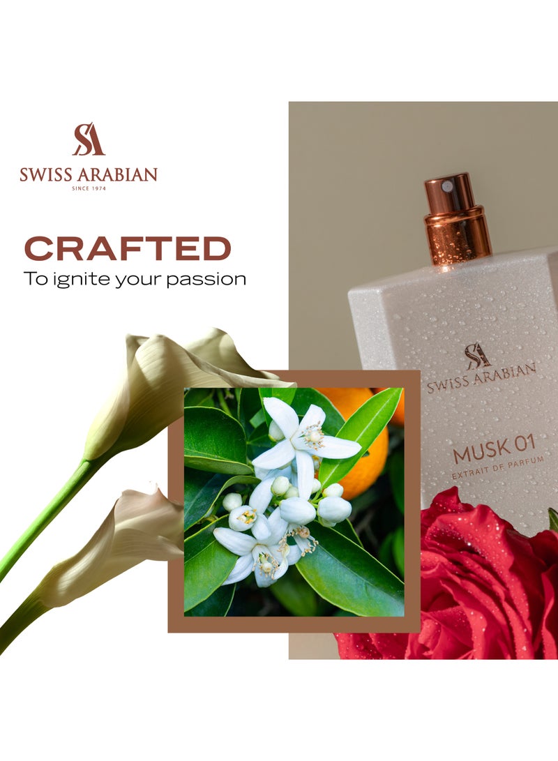 SWISS ARABIAN Musk 01 Extrait De Parfum Premium Quality Perfume, Unisex Fragrance, Floral, Musky, Luxurious Blend Perfume For Women And Men 50.0ml - Image 5