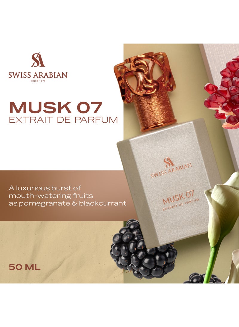 SWISS ARABIAN Musk 07 Extrait De Parfum Premium Quality Perfume, Unisex Fragrance, Gourmand, Musk, Luxurious Blend Perfume For Women And Men 50.0ml - Image 2