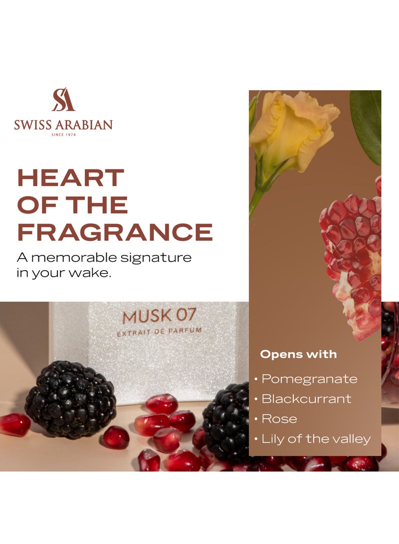SWISS ARABIAN Musk 07 Extrait De Parfum Premium Quality Perfume, Unisex Fragrance, Gourmand, Musk, Luxurious Blend Perfume For Women And Men 50.0ml - Image 4