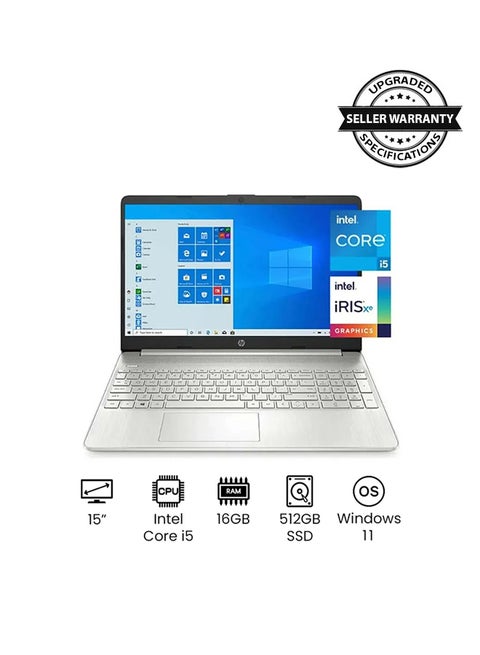 15-dy2095wm (Upgraded Version) Laptop With 15.6-Inch FHD Display, 11th Gen Core i5-1135G7 Processor/16GB RAM/512GB SSD/Intel Iris Xe Graphics/Windows 11 English/Arabic Silver