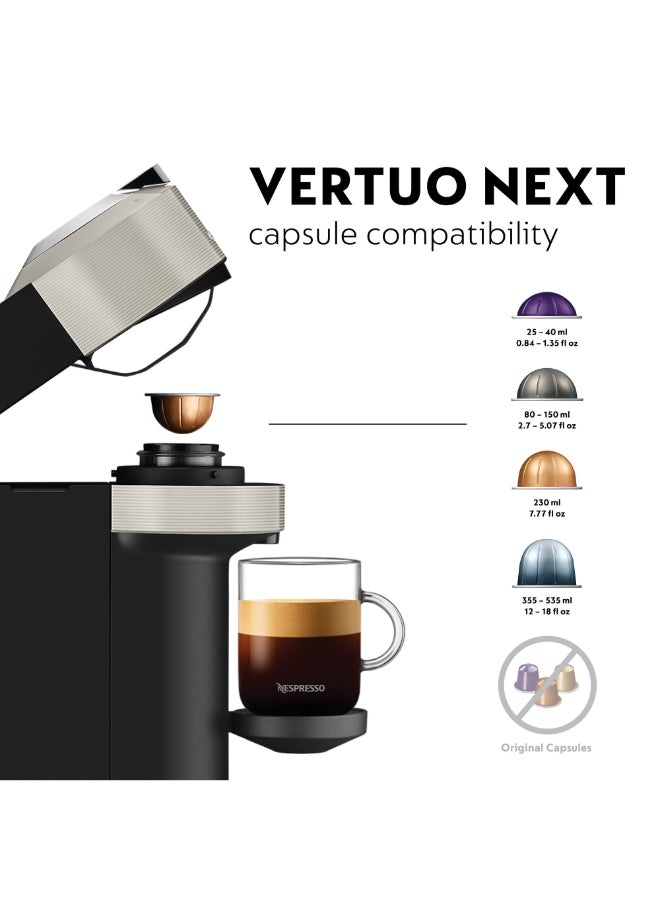 نسبرسو نسبريسو فيرتو نكست GCV1 ماكينة تحضير القهوة بالكبسولات، تحضر 7 أحجام أكواب للقهوة السوداء، 1.1 لتر، فضي 1500 W GCV1-GB-SI-NE فضي - Image 4